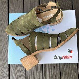 Farylrobin olive suede booties from Anthropologie